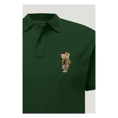 Polo Tričko Slim Fit, Barva Zelená, s Potiskem Rich Teddy 95209579