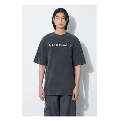 Bavlněné tričko A-COLD-WALL* Overdye Logo T-Shirt černá barva, s 97846277