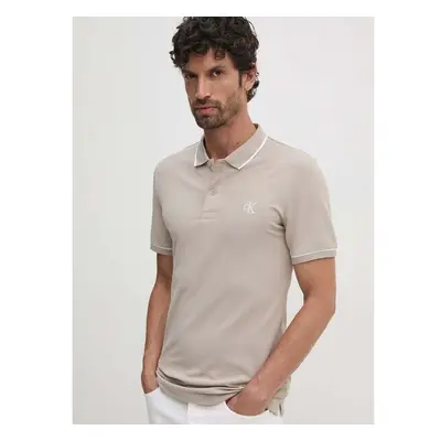 Polo tričko Calvin Klein Jeans béžová barva, J30J315603 97773497