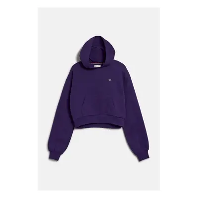 MIKINA GANT SHIELD CROPPED SWEAT HOODIE PANSY PURPLE 93464090