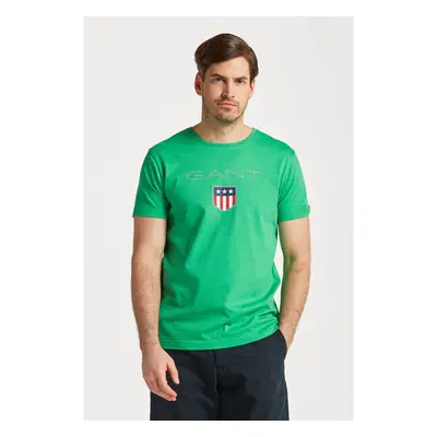 TRIČKO GANT SHIELD SS T-SHIRT MID GREEN 76936394