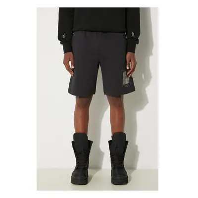 Bavlněné šortky A-COLD-WALL* Foil Grid Sweat Shorts ACWMB132 BLACK 84016527