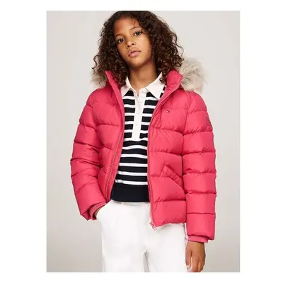 Dětská péřová bunda Tommy Hilfiger růžová barva, KG0KG07399 98058539