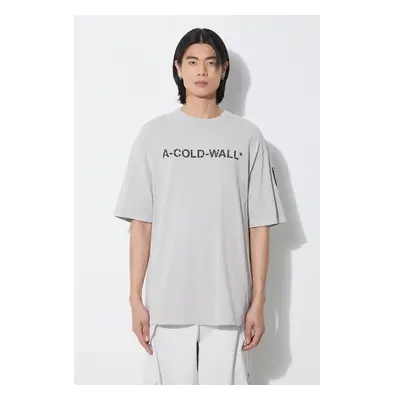 Bavlněné tričko A-COLD-WALL* Overdye Logo T-Shirt šedá barva, s 97846279