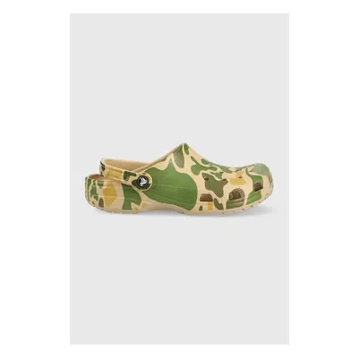 Pantofle Crocs Classic Printed Camo Clog pánské, zelená barva, 206454 84011739