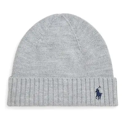 Dětská vlněná čepice Polo Ralph Lauren šedá barva, 323953204002 99094643