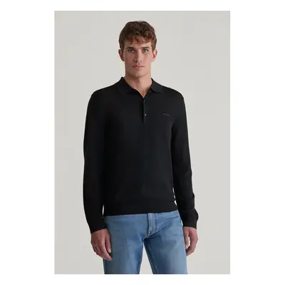 SVETR GANT EXTRAFINE MERINO WOOL POLO BLACK 97832532