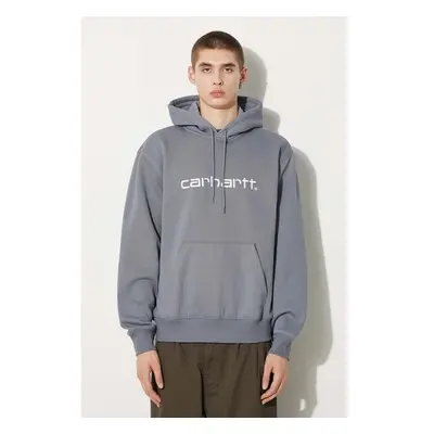 Mikina Carhartt WIP Hooded Carhartt Sweat pánská, šedá barva, s kapucí 98724900