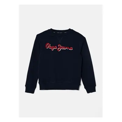 Dětská bavlněná mikina Pepe Jeans NEW LAMONTY CREW tmavomodrá barva, s 97591714