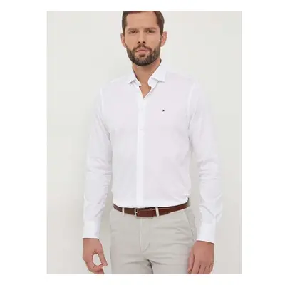 Košile Tommy Hilfiger bílá barva, slim, s italským límcem, MW0MW34247 87421944