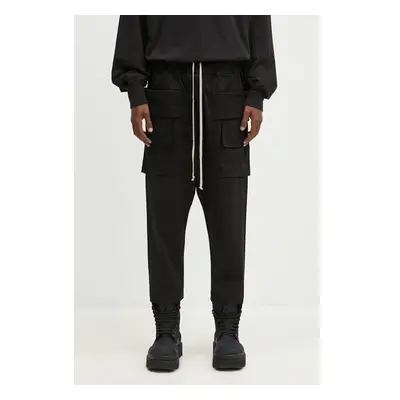 Bavlněné kalhoty Rick Owens Creatch Cargo Cropped Drawstring černá 99054421