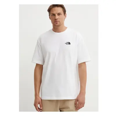 Bavlněné tričko The North Face M S/S Essential Oversize Tee bílá barva 91671812