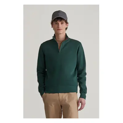 MIKINA GANT SACKER RIB HALF ZIP TARTAN GREEN 96191884