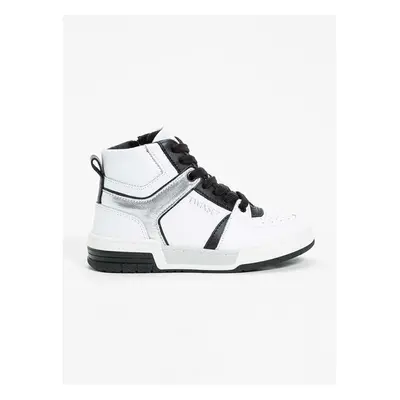 Dětské kožené sneakers boty Twinset bílá barva, 242GCJ016 97591893