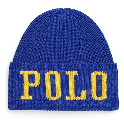 Dětská bavlněná čepice Polo Ralph Lauren modrá barva, 323953210001 99094653