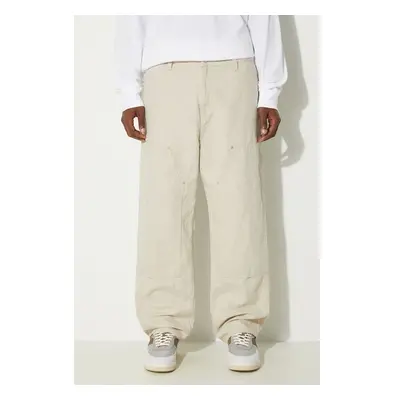 Kalhoty s příměsí vlny Carhartt WIP Walter Double Knee Pant béžová 98081758