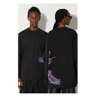 Bavlněné tričko s dlouhým rukávem Y-3 Graphic Longsleeve Tee černá 96020833