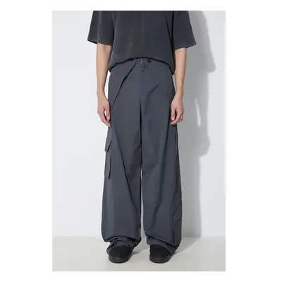 Kalhoty A-COLD-WALL* Overlay Cargo Pant pánské, šedá barva, ve střihu 97846276