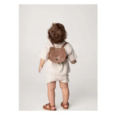 Dětský kožený batoh Donsje Kapi Classic Backpack Bear hnědá barva, 99019722