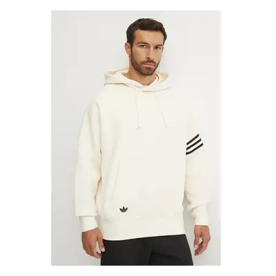 Mikina adidas Originals Neuclassics Hoodie pánská, béžová barva, s 98081596