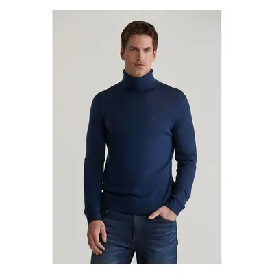 KARDIGAN GANT EXTRAFINE MERINO WOOL TURTLENECK MARINE 97832531