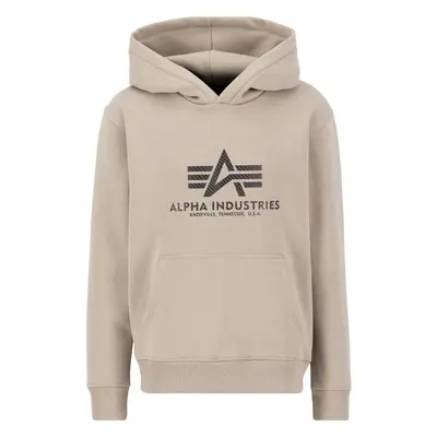 ALPHA INDUSTRIES Mikina Basic Hoody Carbon písková / tmavě hnědá 96937549