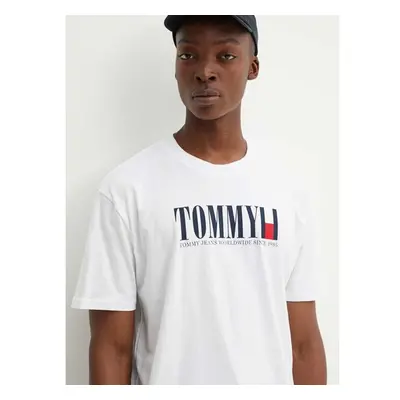 Tričko Tommy Jeans bílá barva, s potiskem, DM0DM18533 97592606