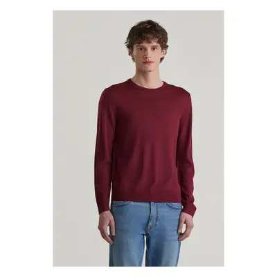 SVETR GANT EXTRAFINE MERINO WOOL C-NECK WINE RED 97832524