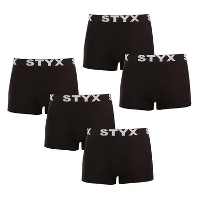 5PACK pánské boxerky Styx sportovní guma černé (5G960) 86573302