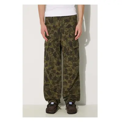 Bavlněné kalhoty Carhartt WIP Duck Cargo Pant zelená barva, ve střihu 98724918