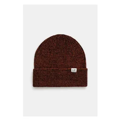 Čepice z vlněné směsi C.P. Company Knit Cap hnědá barva, z tenké 98724841