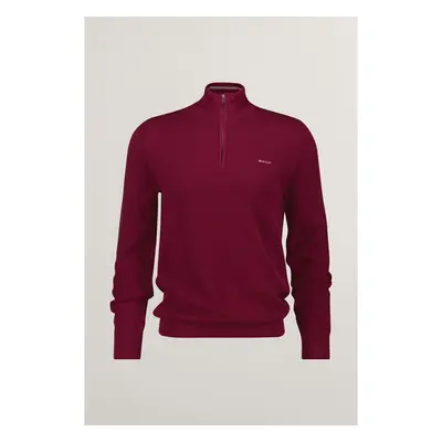 SVETR GANT COTTON PIQUE HALFZIP RICH WINE 96324545