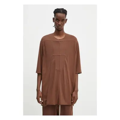 Rick Owens DRKSHDW Bavlněné tričko Rick Owens Luxor T hnědá barva, 99054460