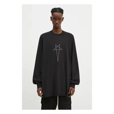 Bavlněné tričko s dlouhým rukávem Rick Owens Jumbo Longsleeve T černá 99054414