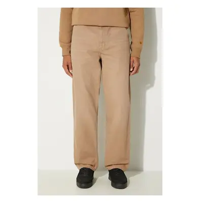 Bavlněné kalhoty Carhartt WIP Single Knee Pant béžová barva, 97962741