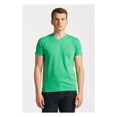 TRIČKO GANT ORIGINAL SLIM V-NECK T-SHIRT MID GREEN 78760377