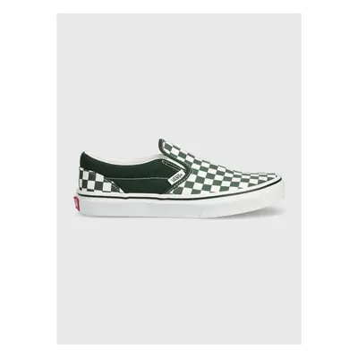 Dětské tenisky Vans JN Classic Slip-On zelená barva 83909301