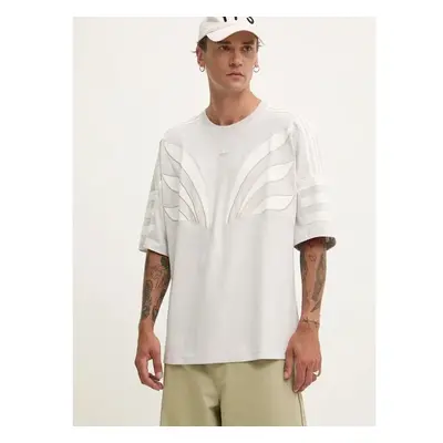 Bavlněné tričko adidas Originals šedá barva, s aplikací, IZ2595 98977505