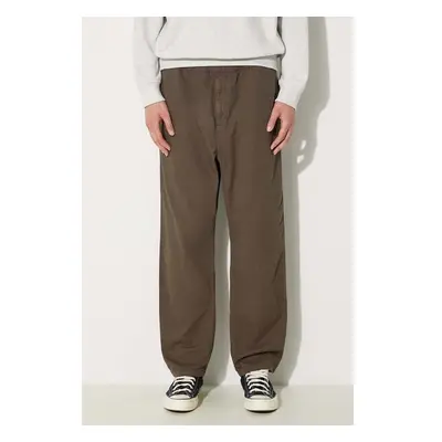 Bavlněné kalhoty Carhartt WIP Flint Pant hnědá barva, jednoduché, 98724887