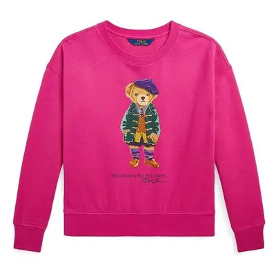 Dětská mikina Polo Ralph Lauren růžová barva, s aplikací, 313951082001 99094638