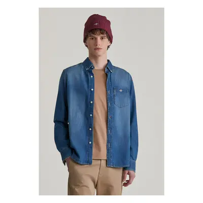 KOŠILE GANT REG DENIM SHIRT MID BLUE WORN IN 97881047