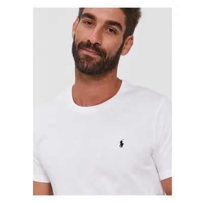 Bavlněné tričko Polo Ralph Lauren bílá barva, hladké, 714844756004 62162988