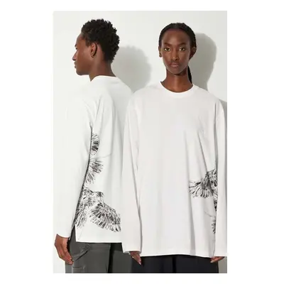 Bavlněné tričko s dlouhým rukávem Y-3 Graphic Longsleeve Tee bílá 96020800