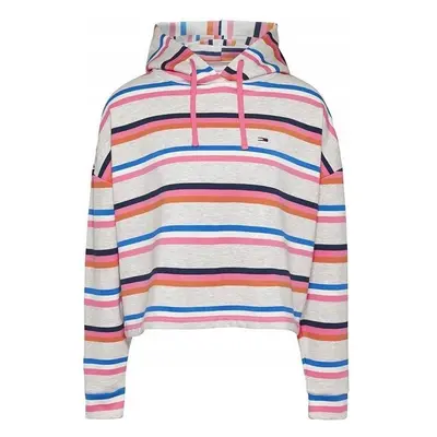 Tommy Hilfiger Tommy Jeans Boxy Crop Multi Stripe Hoodie L 91953655