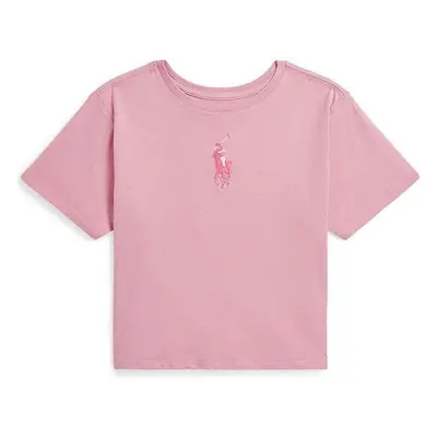 Dětské bavlněné tričko Polo Ralph Lauren růžová barva, 313941123002 93875165