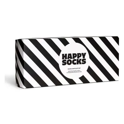 Ponožky Happy Socks 4-pack pánské, černá barva 72393193