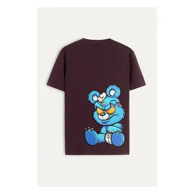 Tričko, Barva Bordó , s Potiskem Mad Blue Bear 91603285