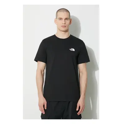 Tričko The North Face M S/S Simple Dome Tee černá barva, s potiskem, 89383717