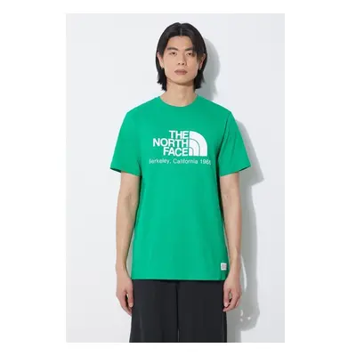 Bavlněné tričko The North Face M Berkeley California S/S Tee zelená 91586427