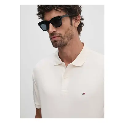 Bavlněné polo tričko Tommy Hilfiger béžová barva 97773793